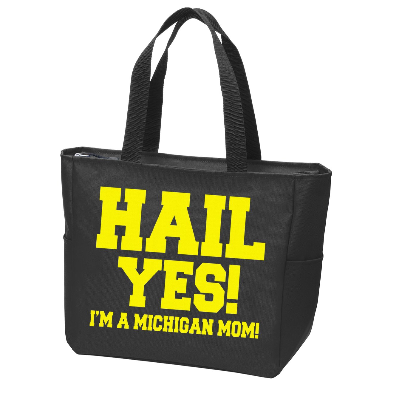 State Of Michigan Hail! Yes Mom Mother Ann Arbor Gift U M Zip Tote Bag