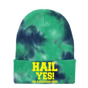 State Of Michigan Hail! Yes Mom Mother Ann Arbor Gift U M Tie Dye 12in Knit Beanie