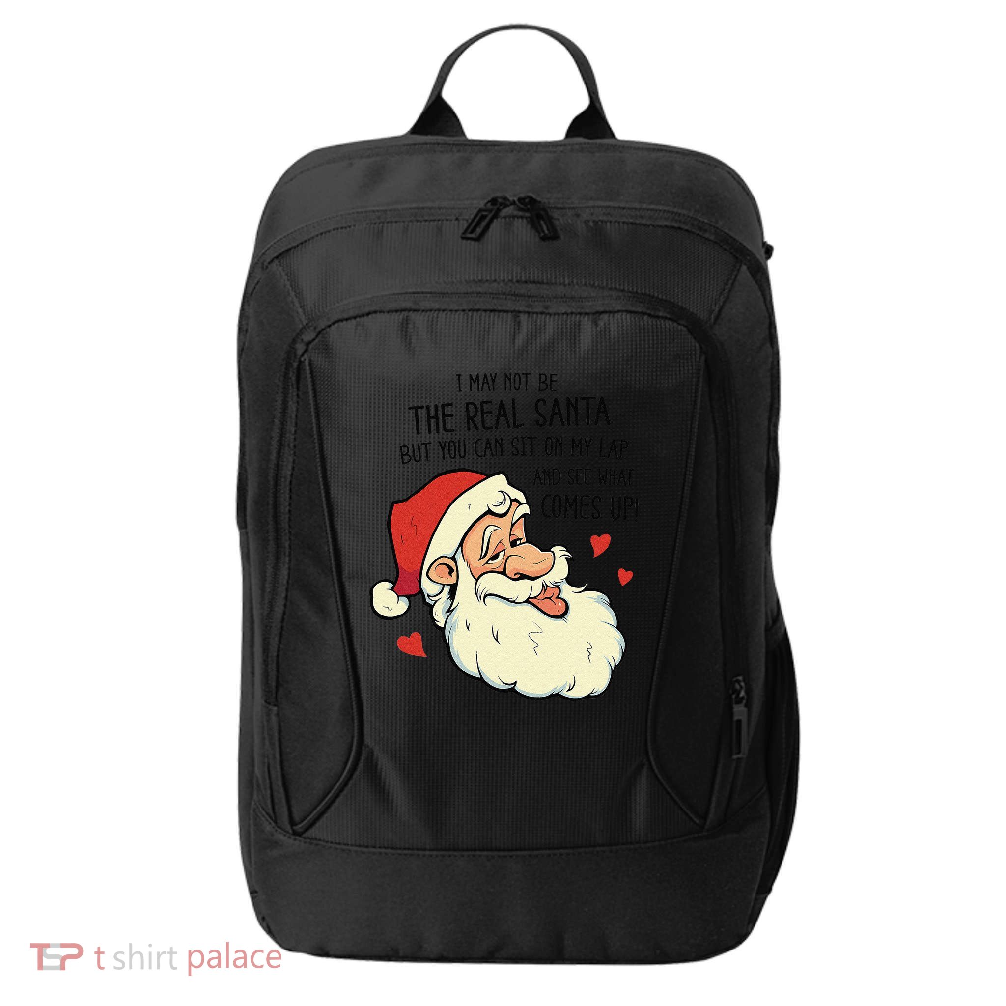 Sit On My Lap Funny Rude Xmas Naughty Christmas City Backpack