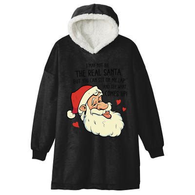 Sit On My Lap Funny Rude Xmas Naughty Christmas Hooded Wearable Blanket