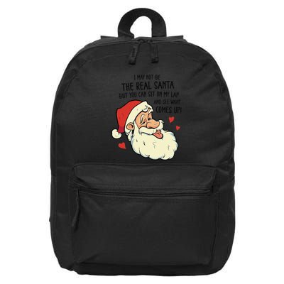 Sit On My Lap Funny Rude Xmas Naughty Christmas 16 in Basic Backpack