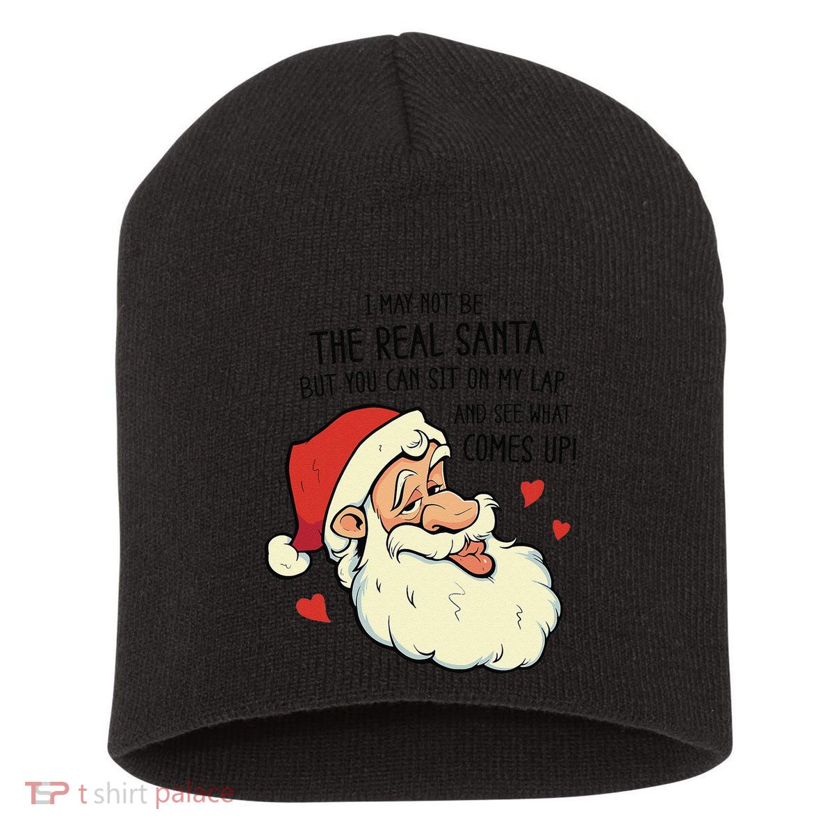 Sit On My Lap Funny Rude Xmas Naughty Christmas Short Acrylic Beanie