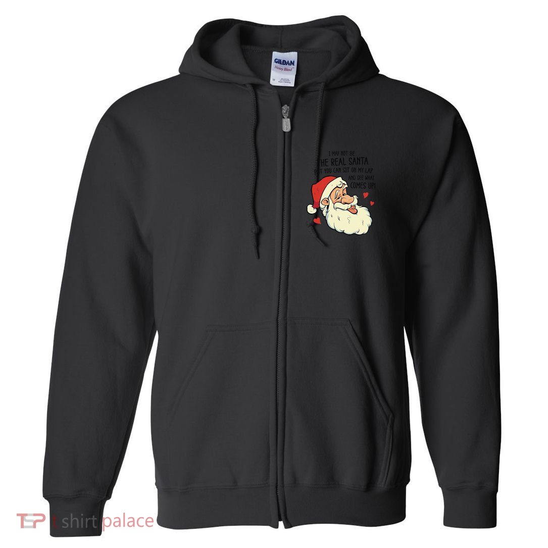 Sit On My Lap Funny Rude Xmas Naughty Christmas Full Zip Hoodie