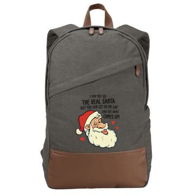 Sit On My Lap Funny Rude Xmas Naughty Christmas Cotton Canvas Backpack