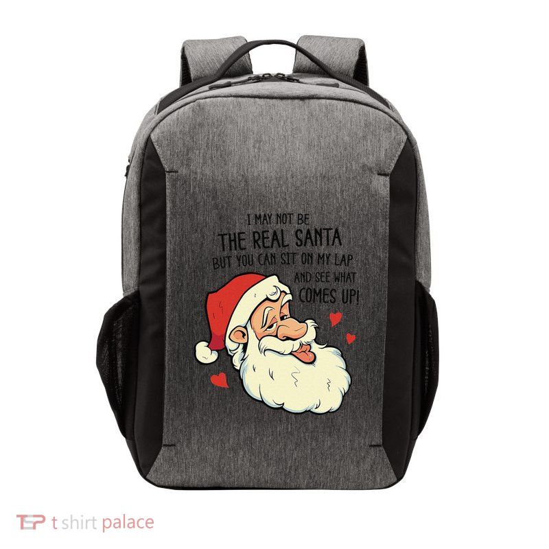 Sit On My Lap Funny Rude Xmas Naughty Christmas Vector Backpack