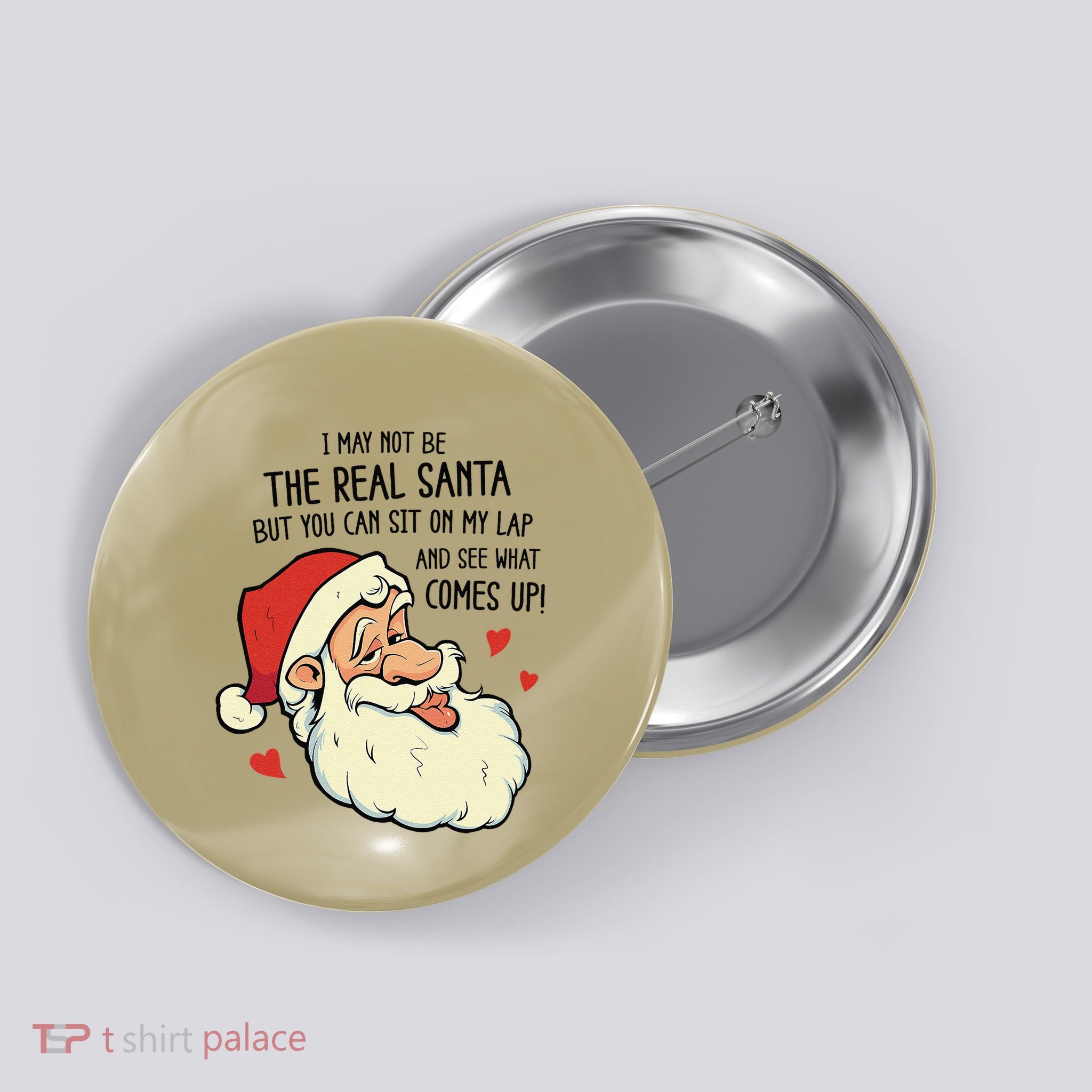 Sit On My Lap Funny Rude Xmas Naughty Christmas Button