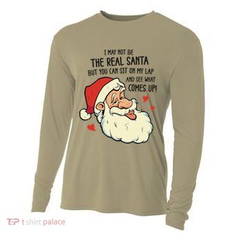 Sit On My Lap Funny Rude Xmas Naughty Christmas Cooling Performance Long Sleeve Crew