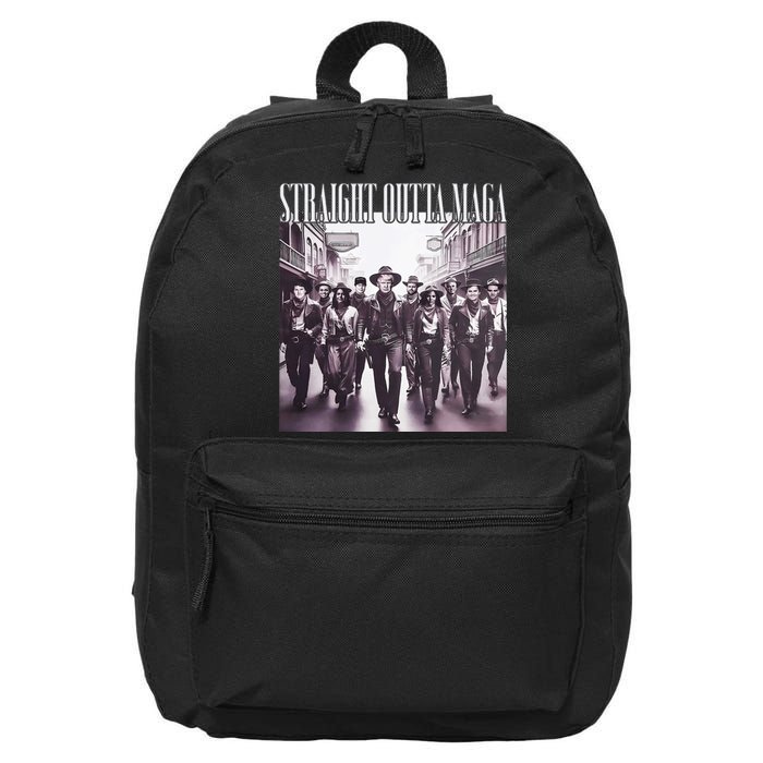 Straight Outta Maga Funny Trump 2024 16 in Basic Backpack