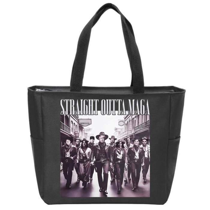 Straight Outta Maga Funny Trump 2024 Zip Tote Bag