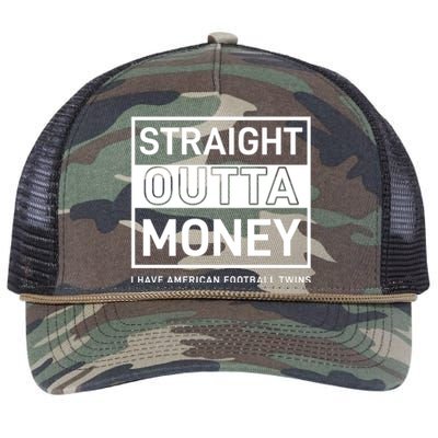 Straight Outta Money I Have American Football Twins Retro Rope Trucker Hat Cap