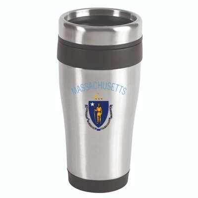 State Of Massachusetts Flag The Bay State Boston Salem 16oz Travel Tumbler