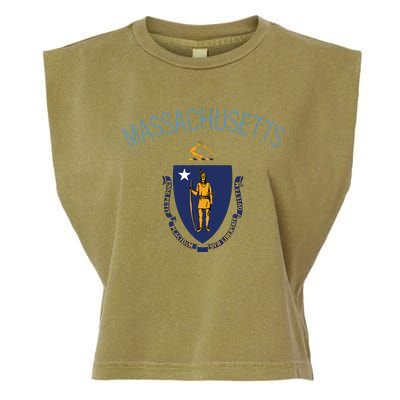 State Of Massachusetts Flag The Bay State Boston Salem Garment-Dyed Women's Muscle Tee