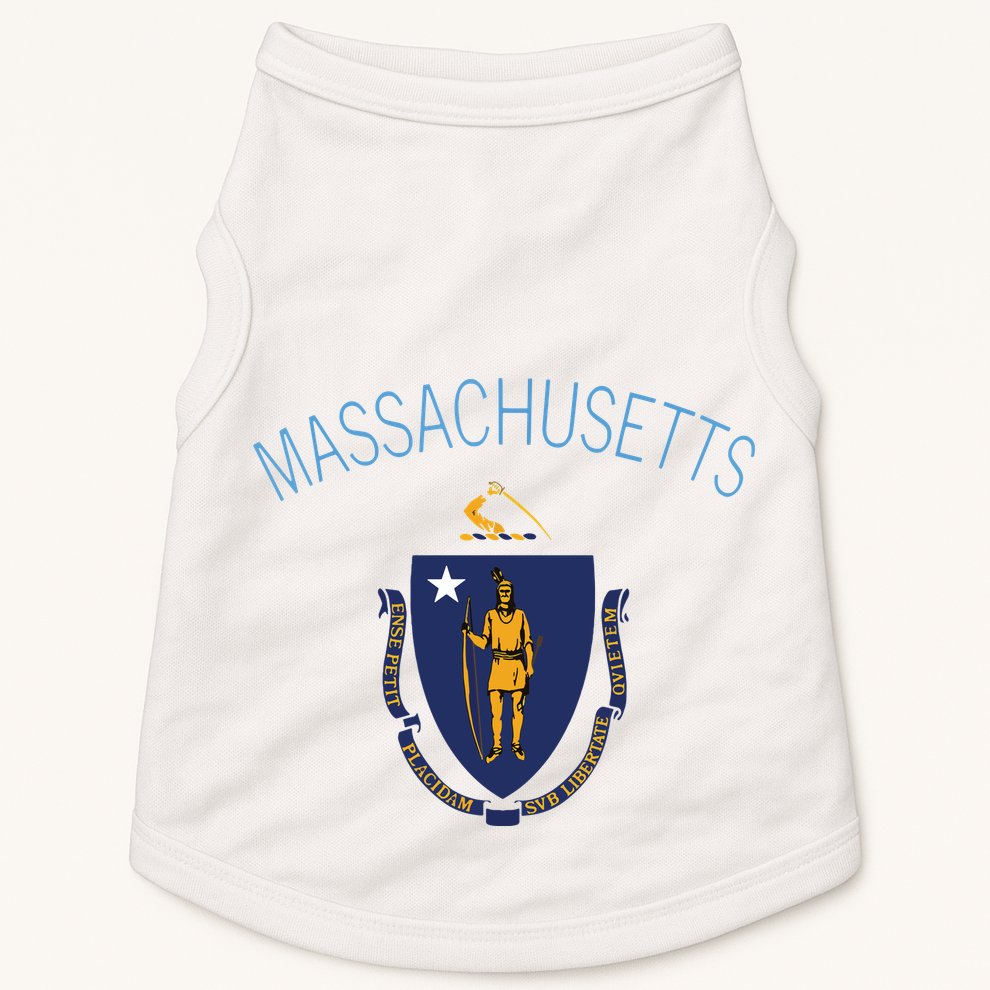 State Of Massachusetts Flag The Bay State Boston Salem Doggie Tank