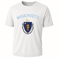 State Of Massachusetts Flag The Bay State Boston Salem Cooling Performance Crew T-Shirt