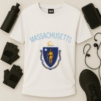 State Of Massachusetts Flag The Bay State Boston Salem Cooling Performance Crew T-Shirt