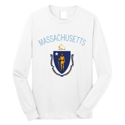 State Of Massachusetts Flag The Bay State Boston Salem Long Sleeve Shirt