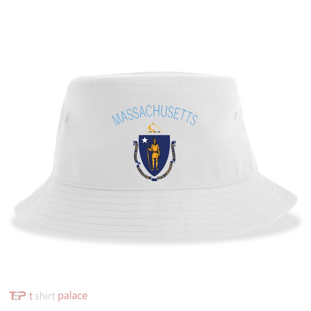 State Of Massachusetts Flag The Bay State Boston Salem Sustainable Bucket Hat