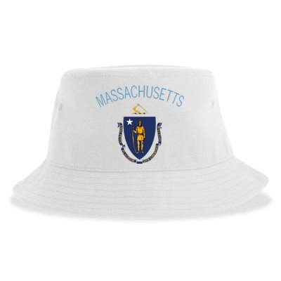 State Of Massachusetts Flag The Bay State Boston Salem Sustainable Bucket Hat