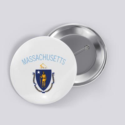 State Of Massachusetts Flag The Bay State Boston Salem Button