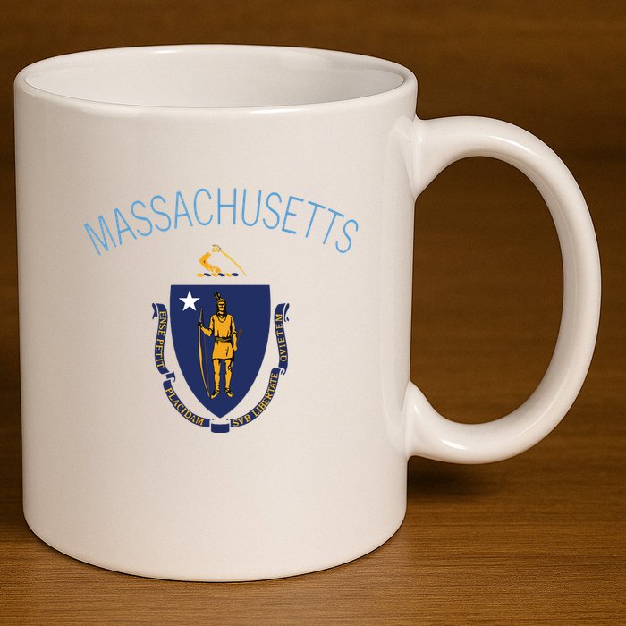 State Of Massachusetts Flag The Bay State Boston Salem 11oz C Handle Ceramic Mug