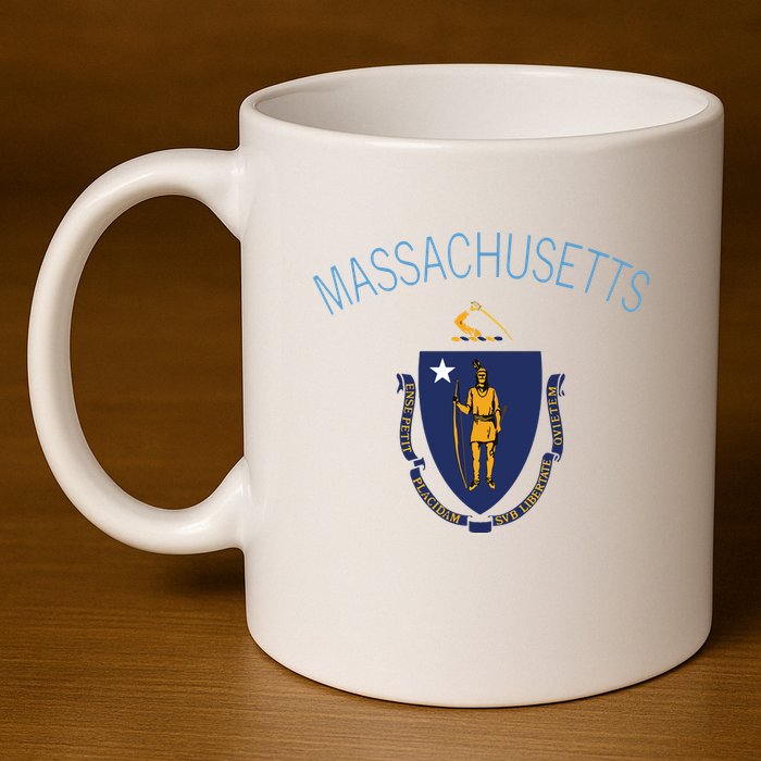 State Of Massachusetts Flag The Bay State Boston Salem 11oz C Handle Ceramic Mug