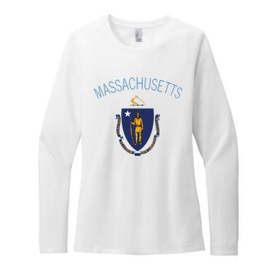 State Of Massachusetts Flag The Bay State Boston Salem Womens CVC Long Sleeve Shirt