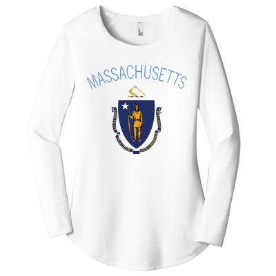 State Of Massachusetts Flag The Bay State Boston Salem Women's Perfect Tri Tunic Long Sleeve Shirt