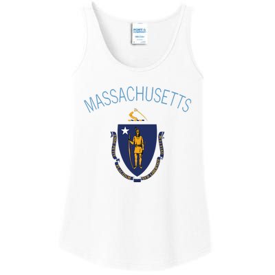 State Of Massachusetts Flag The Bay State Boston Salem Ladies Essential Tank