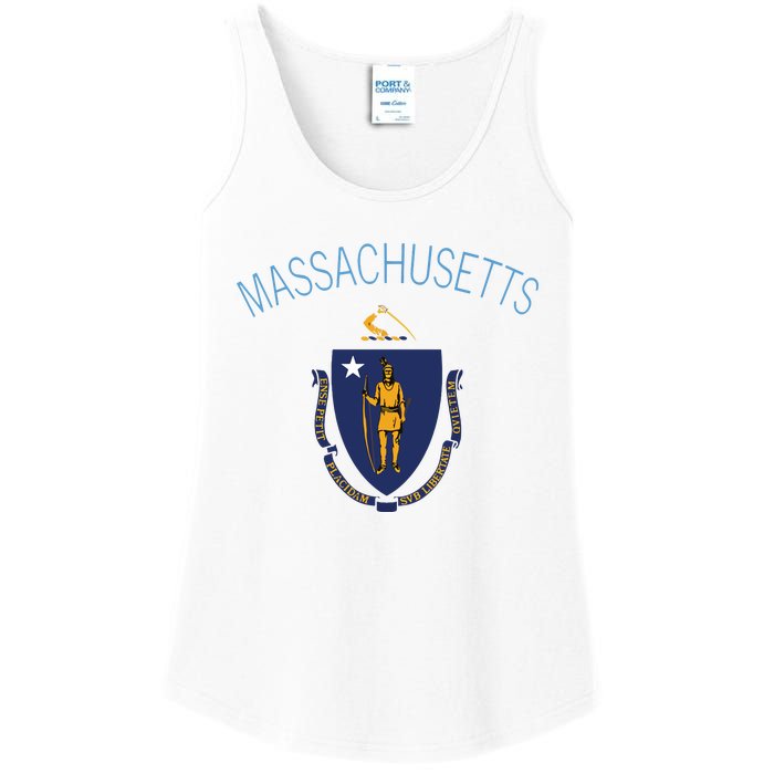 State Of Massachusetts Flag The Bay State Boston Salem Ladies Essential Tank