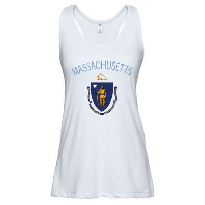 State Of Massachusetts Flag The Bay State Boston Salem Ladies Essential Flowy Tank