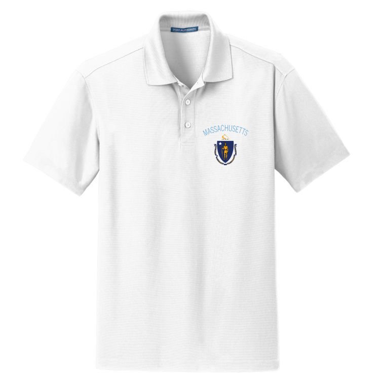 State Of Massachusetts Flag The Bay State Boston Salem Dry Zone Grid Polo