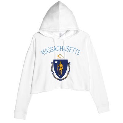 State Of Massachusetts Flag The Bay State Boston Salem Crop Fleece Hoodie