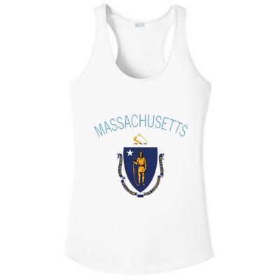 State Of Massachusetts Flag The Bay State Boston Salem Ladies PosiCharge Competitor Racerback Tank