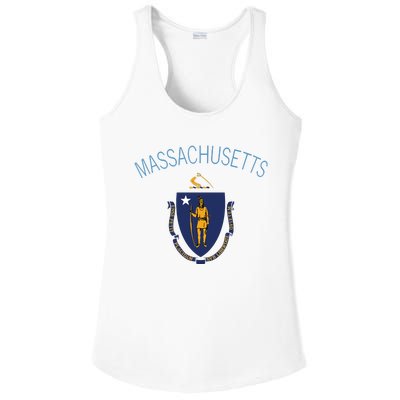 State Of Massachusetts Flag The Bay State Boston Salem Ladies PosiCharge Competitor Racerback Tank