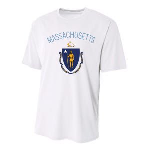 State Of Massachusetts Flag The Bay State Boston Salem Performance Sprint T-Shirt