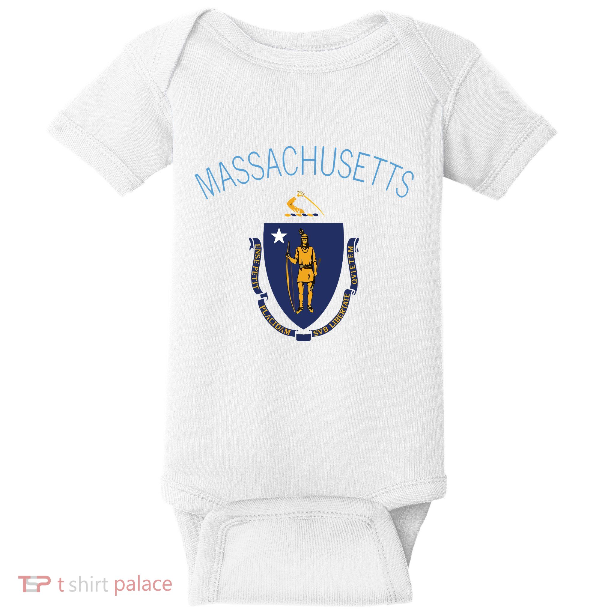 State Of Massachusetts Flag The Bay State Boston Salem Baby Bodysuit