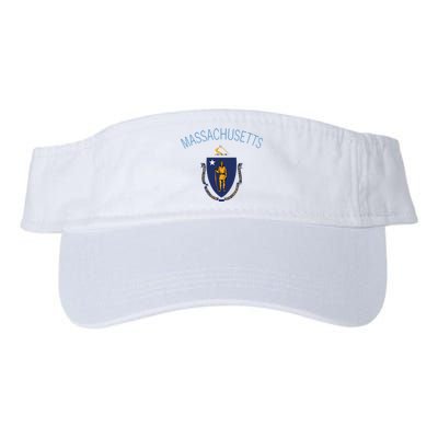 State Of Massachusetts Flag The Bay State Boston Salem Valucap Bio-Washed Visor