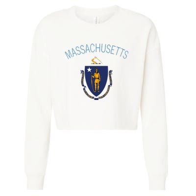 State Of Massachusetts Flag The Bay State Boston Salem Cropped Pullover Crew