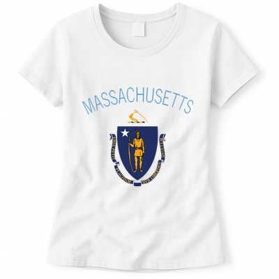 State Of Massachusetts Flag The Bay State Boston Salem Womens T-Shirt