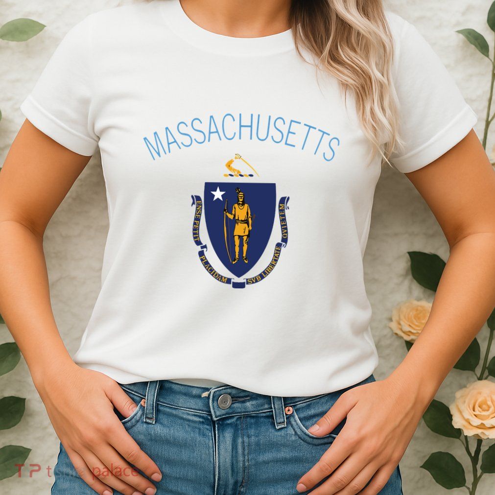 State Of Massachusetts Flag The Bay State Boston Salem Womens T-Shirt