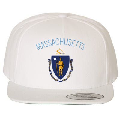 State Of Massachusetts Flag The Bay State Boston Salem Wool Snapback Cap