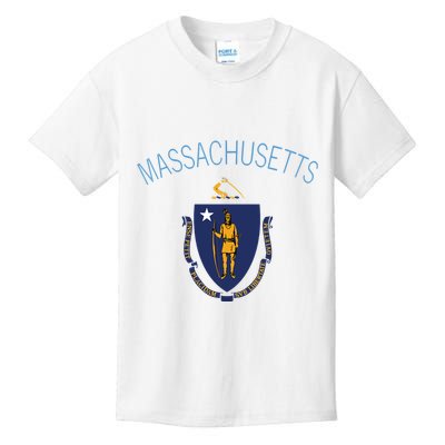 State Of Massachusetts Flag The Bay State Boston Salem Kids T-Shirt