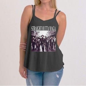 Straight Outta Maga Funny Trump 2024 Women's Strappy Tank