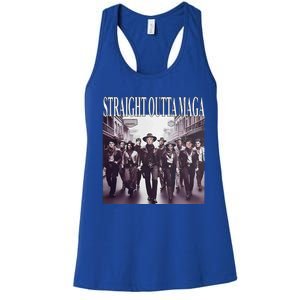 Straight Outta Maga Funny Trump 2024 Women's Racerback Tank