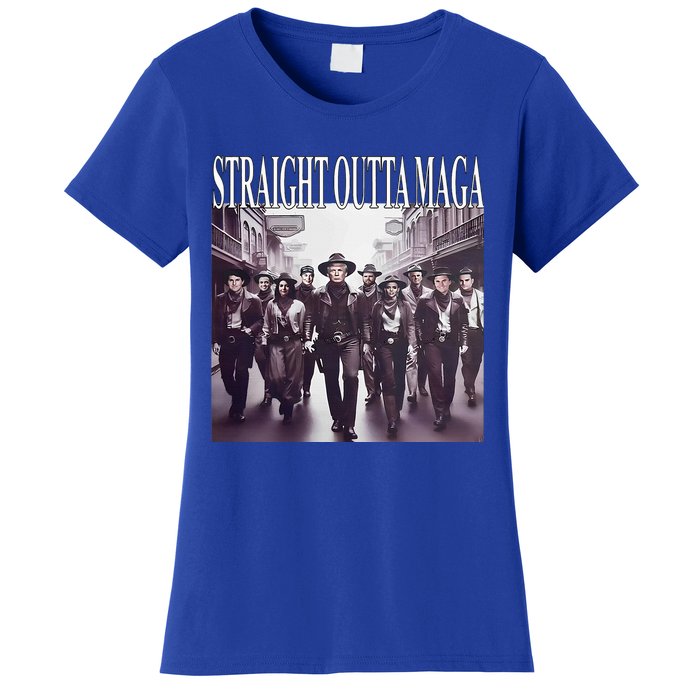 Straight Outta Maga Funny Trump 2024 Women's T-Shirt