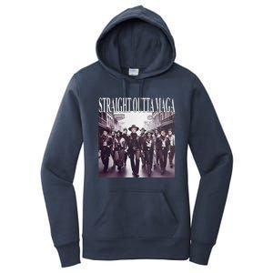 Straight Outta Maga Funny Trump 2024 Women's Pullover Hoodie