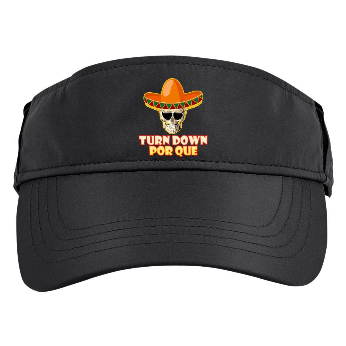 Sombrero Skull Turn Down Por Que Cinco De Mayo Adult Drive Performance Visor