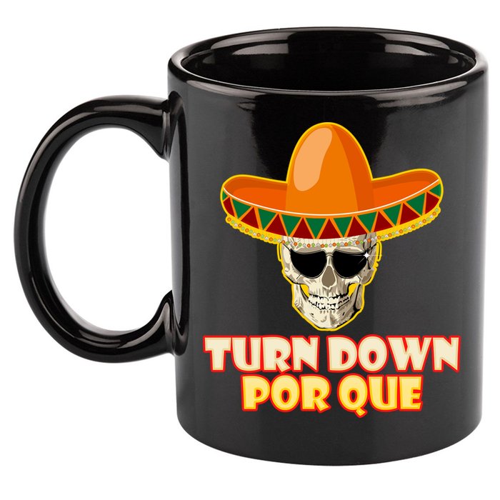 Sombrero Skull Turn Down Por Que Cinco De Mayo 11oz C Handle Ceramic Mug