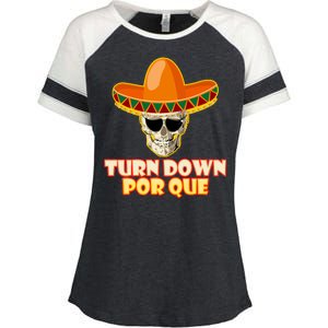 Sombrero Skull Turn Down Por Que Cinco De Mayo Enza Ladies Jersey Colorblock Tee