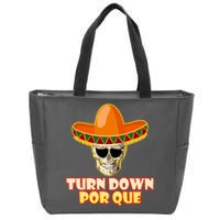 Sombrero Skull Turn Down Por Que Cinco De Mayo Zip Tote Bag